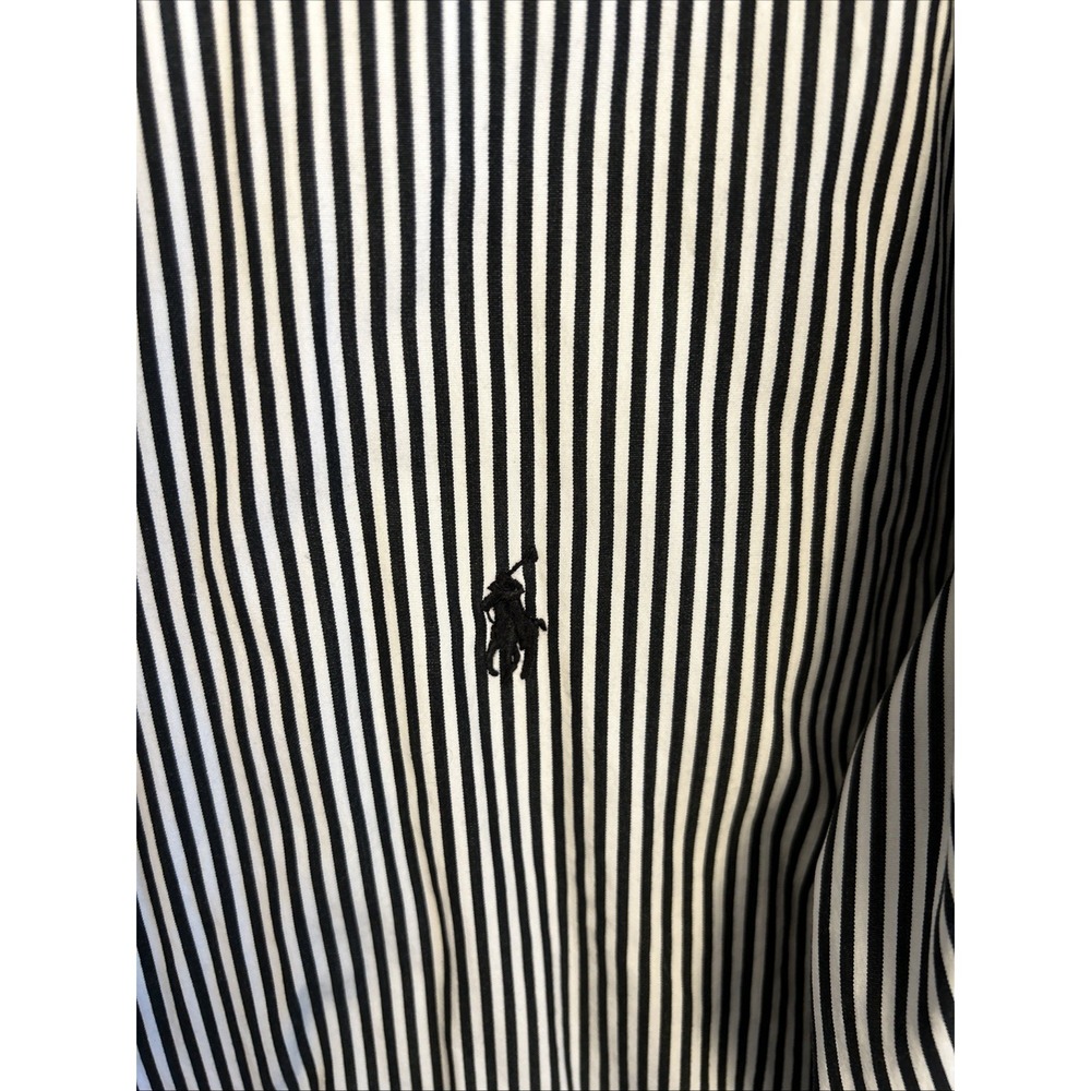 Ralph Lauren Men's Classic Fit XL Long Sleeve Black & White Stripe Preppy - Picture 3 of 7